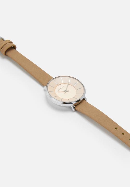 Superbalist - Karen leather watch - beige/pink/silver
