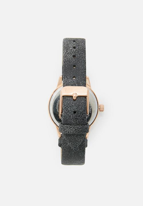 Superbalist - Chrissy marbled leather strap - black & rose gold