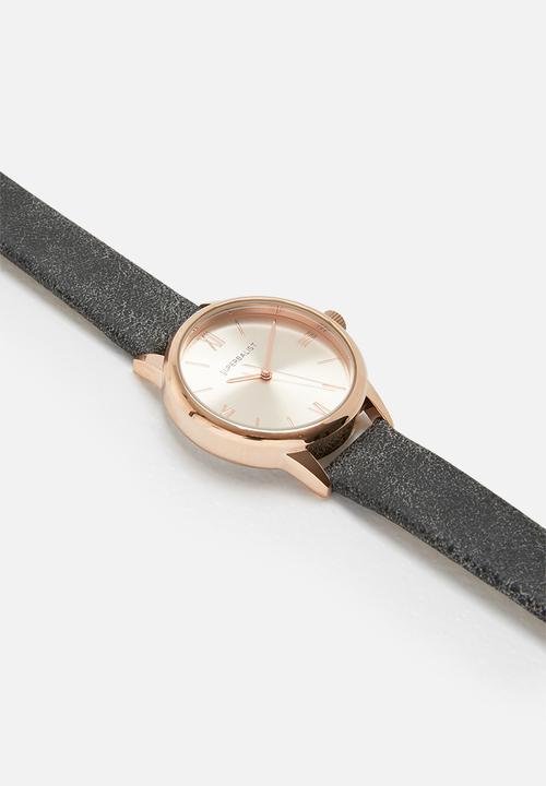 Superbalist - Chrissy marbled leather strap - black & rose gold