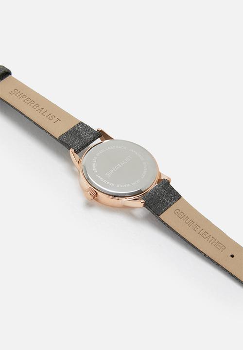 Superbalist - Chrissy marbled leather strap - black & rose gold