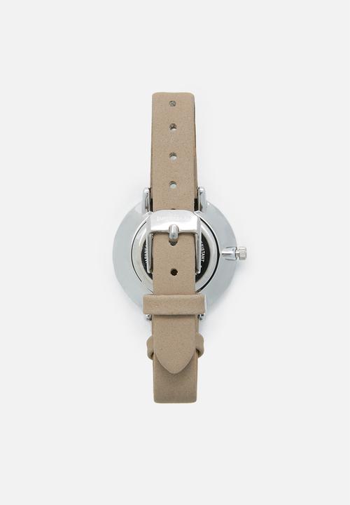 Superbalist - Karen leather watch - beige & silver