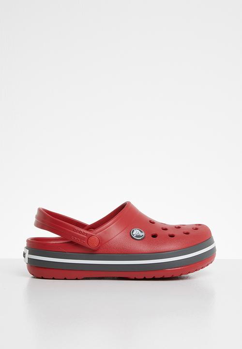 dark red crocs