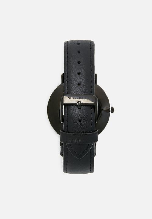 Superbalist - Lucas leather watch - black & red
