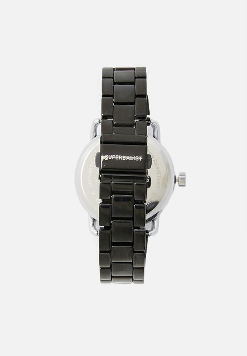 Superbalist - Noah chain strap watch - black & silver