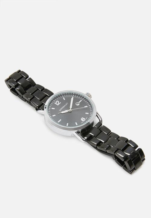 Superbalist - Noah chain strap watch - black & silver