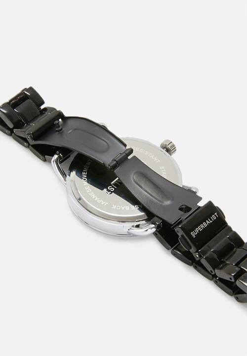 Superbalist - Noah chain strap watch - black & silver