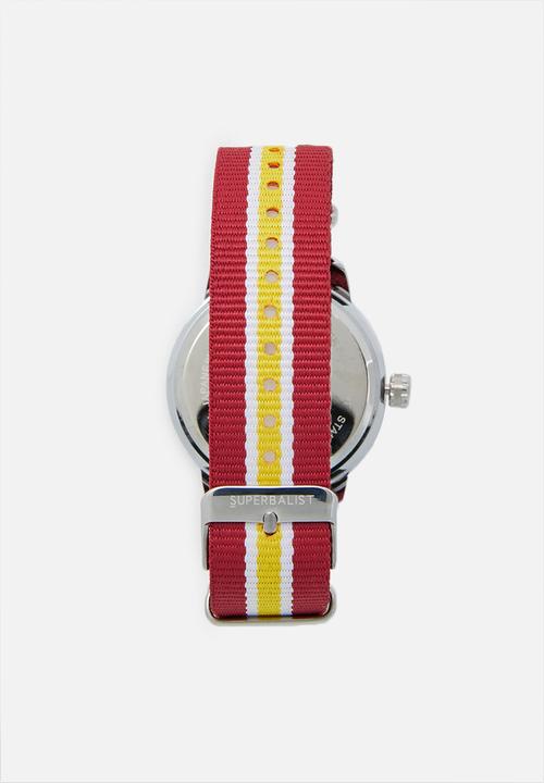Superbalist - Caleb nylon strap watch - yellow red & white