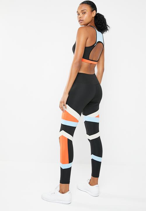 South Beach  - Colourblock open back detail support top - multi
