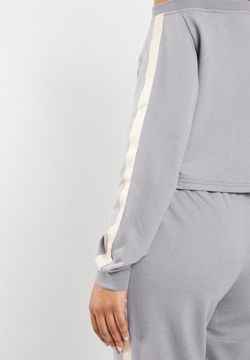 South Beach  - Coffee cream crop off the shoulder jumper - grey