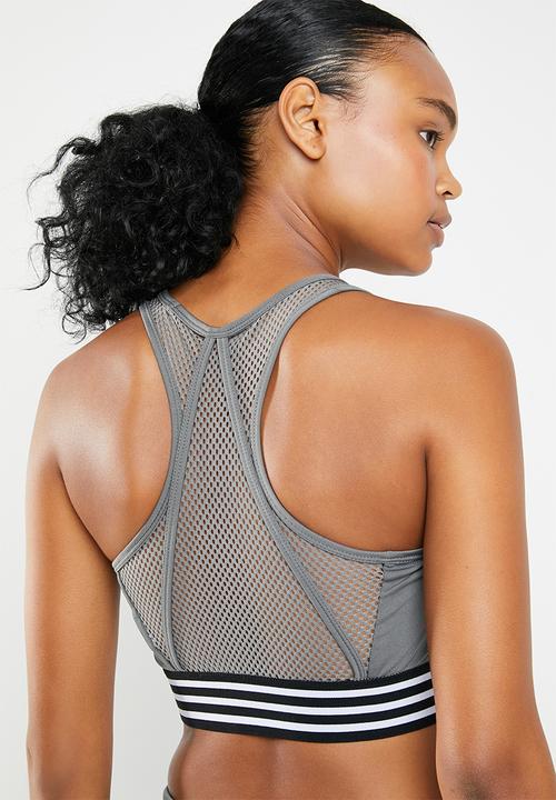 South Beach  - Open mesh back detail sports bra - grey