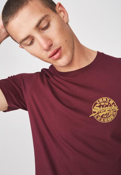 Cotton On - Shinjuku jpn Tbar tee - burgundy 