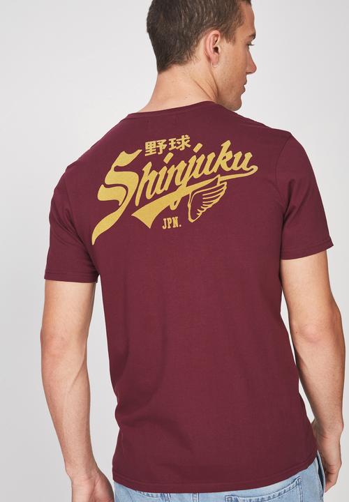 Cotton On - Shinjuku jpn Tbar tee - burgundy 