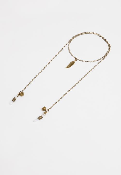 Superbalist - Mystic feather detail sunglasses chain - bronze