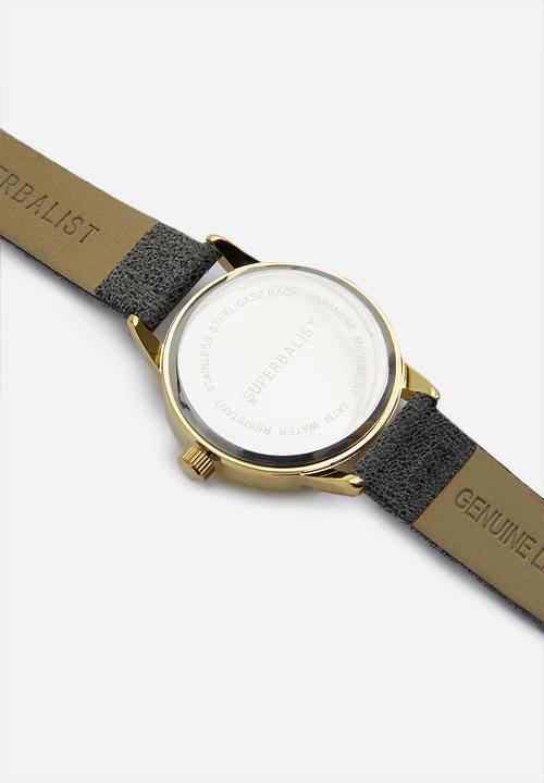 Superbalist - Chrissy marbled leather strap - grey & gold