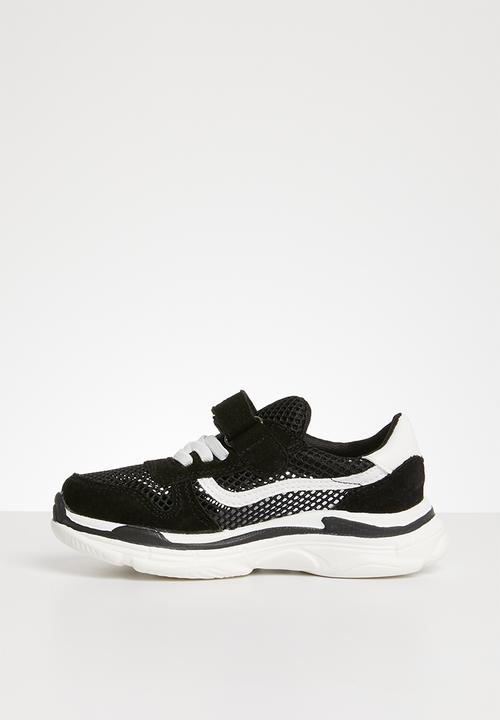 Pop Candy - Sueded knit sneaker - black & white