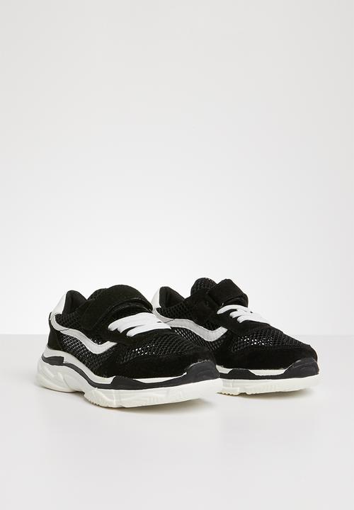 Pop Candy - Sueded knit sneaker - black & white