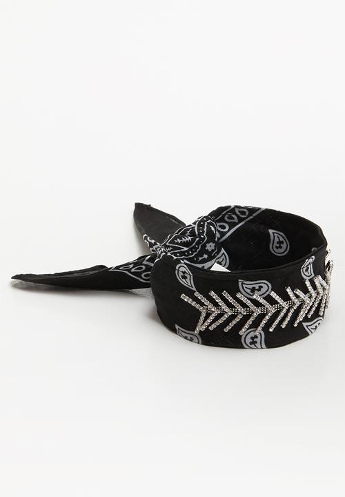ByCARA - Diamante bandana choker - black & sliver
