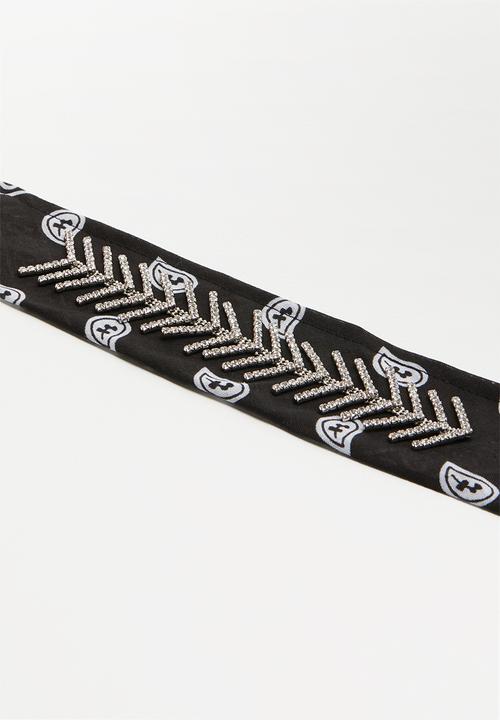 ByCARA - Diamante bandana choker - black & sliver