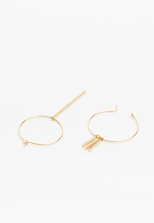 ByCARA - Asymmetric bar hoops - gold