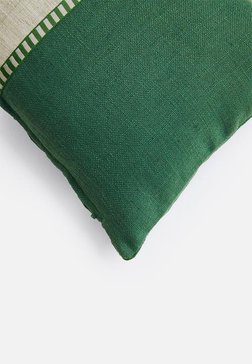 Hertex Haus - Ribbon trim cushion cover - green