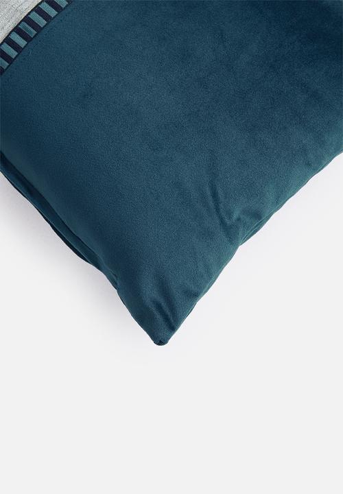 Hertex Haus - Ribbon trim cushion cover - blue