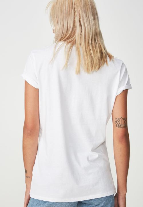 Cotton On - Tbar fox sunset to night graphic tee - white