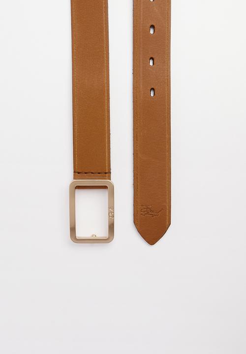 POLO - Leather Alice belt - tan
