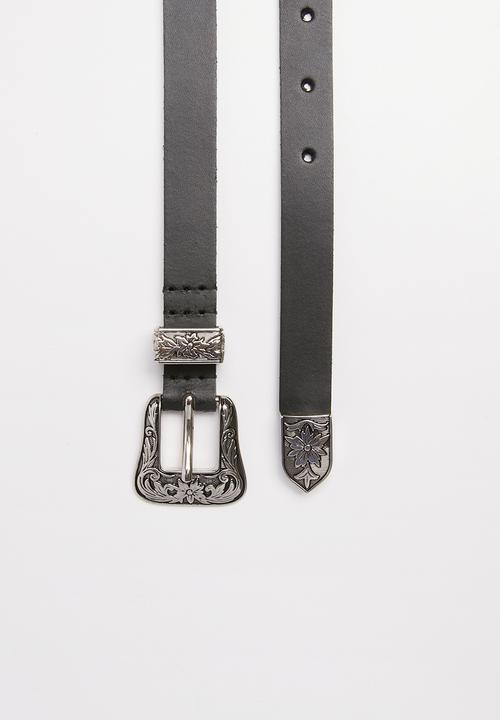 POLO - Leather Anabel belt - Black