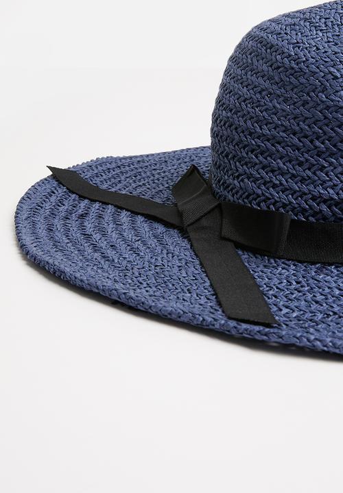 Joy Collectables - Bow detail straw hat - navy