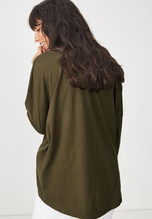 Cotton On - Shelly oversized top - khaki