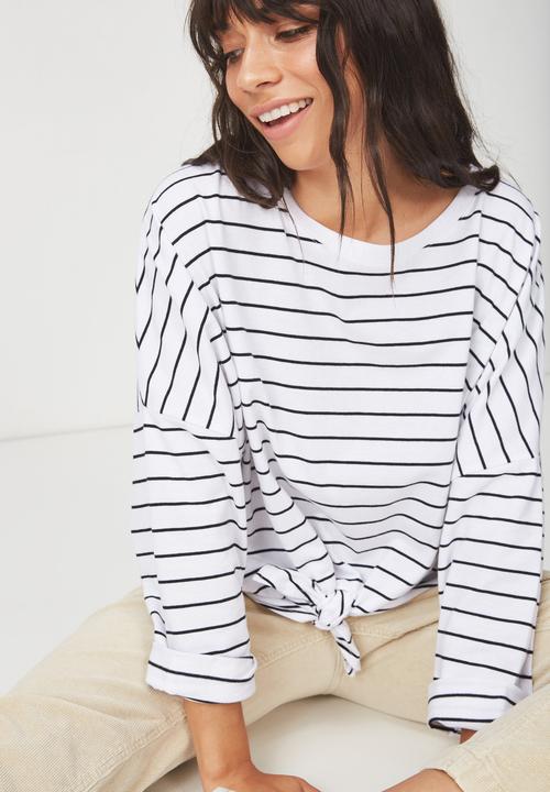 Cotton On - Shelly oversized top - black & white