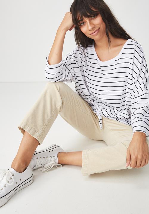 Cotton On - Shelly oversized top - black & white