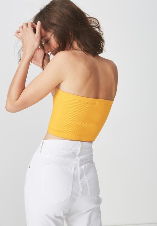Cotton On - Samantha seam free rib tube top - mustard