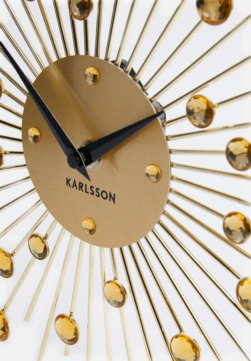 Present Time - Sunburst wall clock - crystal gold medium