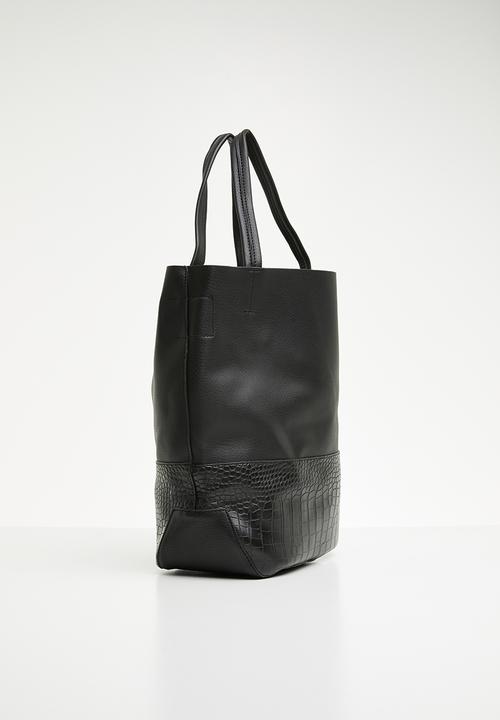 STYLE REPUBLIC - Croc detail shopper bag - black