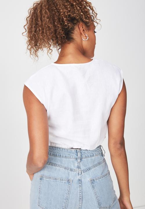 Cotton On - Lara knot front top - white
