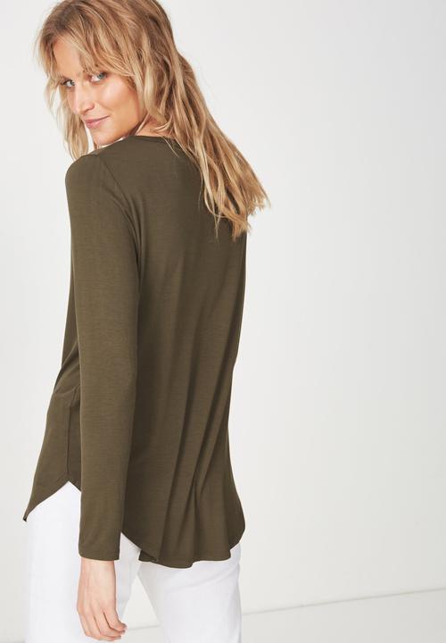 Cotton On - Karly long sleeve top - khaki