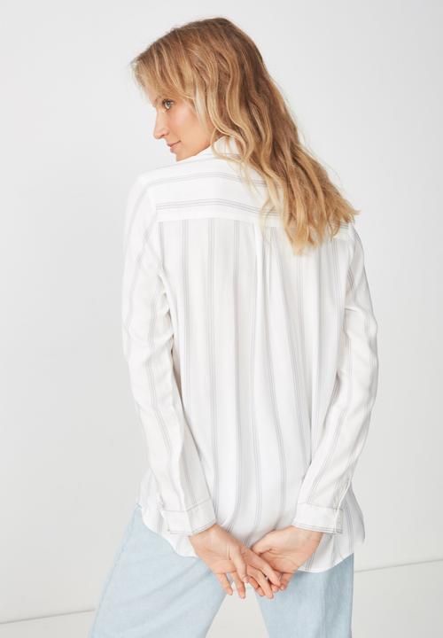 Cotton On - Rebecca shirt - white & grey 