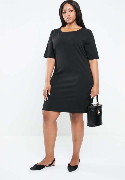 edit Plus -  Short sleeve pencil dress - black