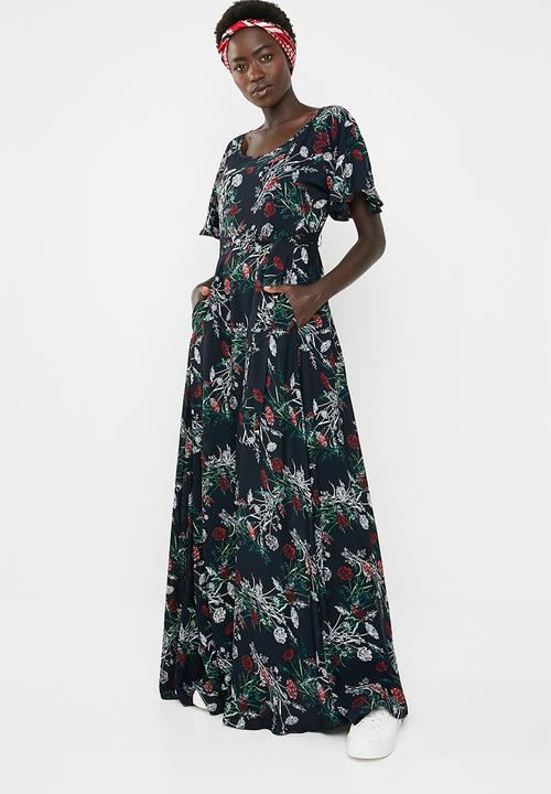 AMANDA LAIRD CHERRY - Thulisile satin-like maxi dress - black