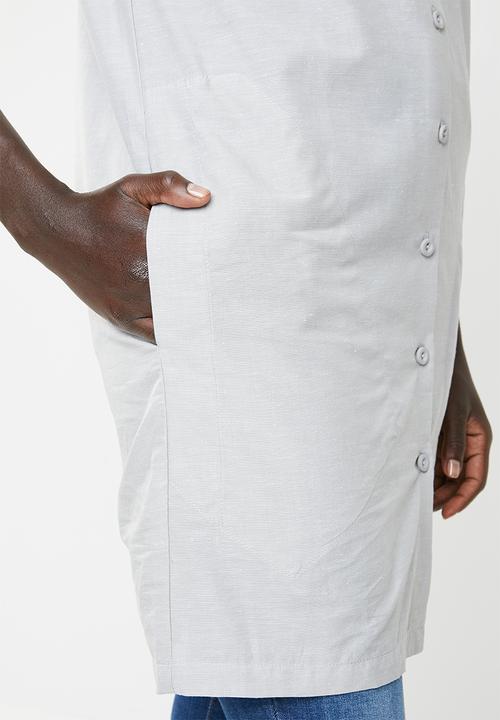 AMANDA LAIRD CHERRY - Nozibele button through tunic - grey