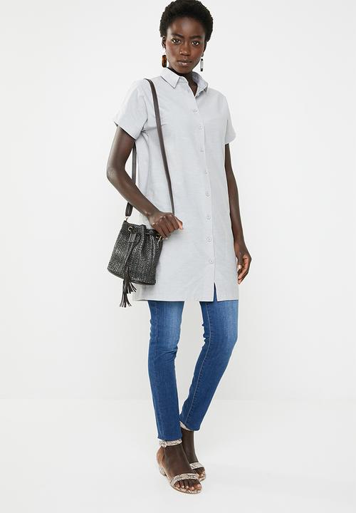 AMANDA LAIRD CHERRY - Nozibele button through tunic - grey