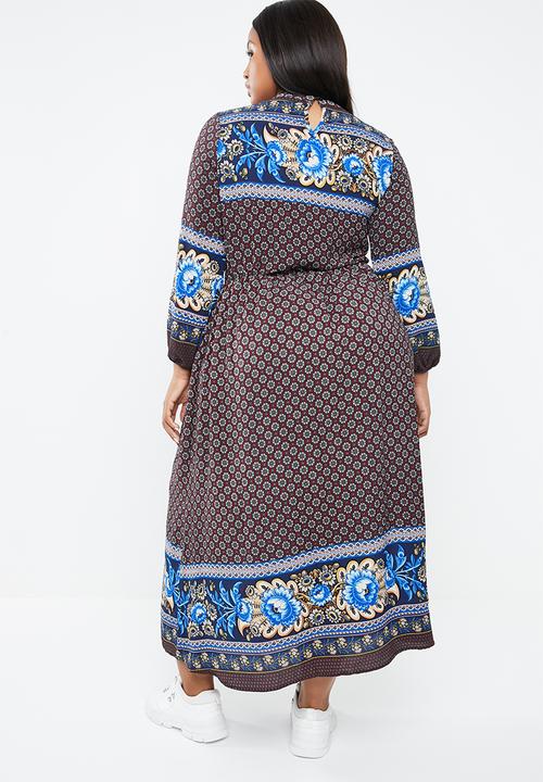 STYLE REPUBLIC PLUS - Boho bell sleeve maxi dress - multi