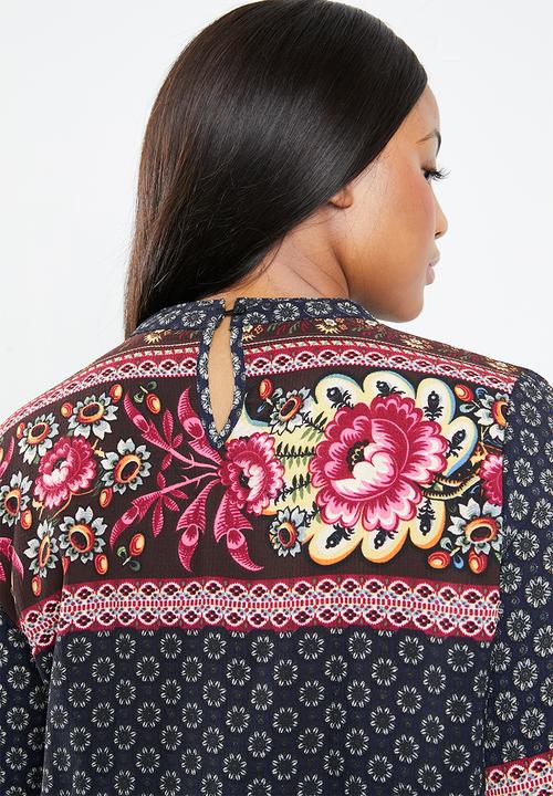 STYLE REPUBLIC PLUS - Boho bell sleeve maxi dress - multi