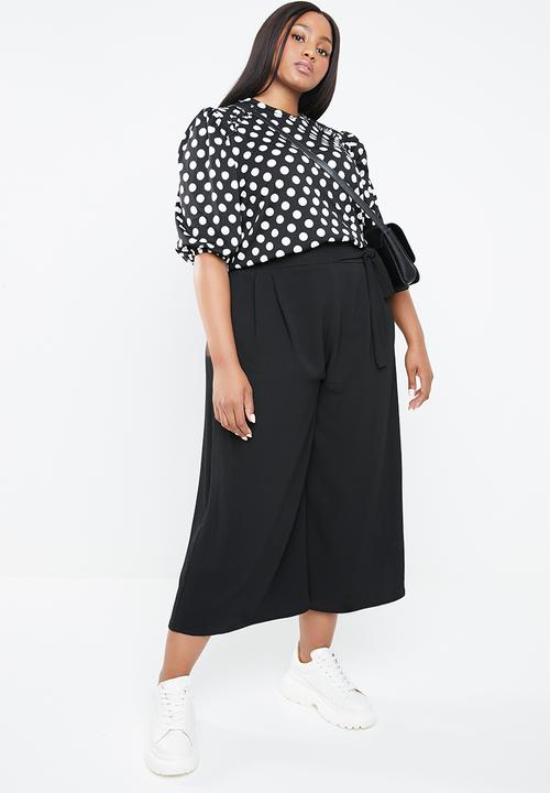 STYLE REPUBLIC PLUS - Volume sleeve blouse polka dot - black & white 