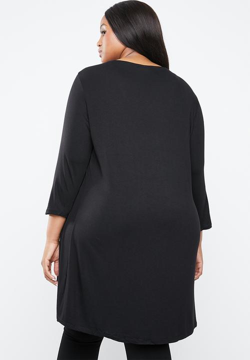 STYLE REPUBLIC PLUS - Mock wrap top - black