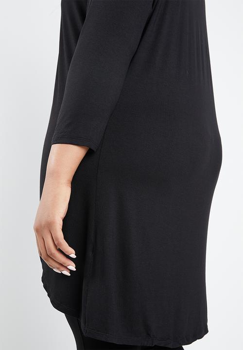 STYLE REPUBLIC PLUS - Mock wrap top - black
