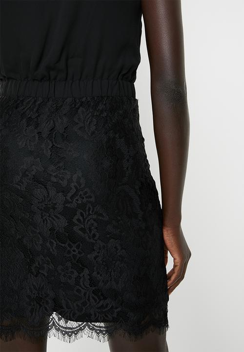 Vero Moda - Evy short sleeve lace dress - black