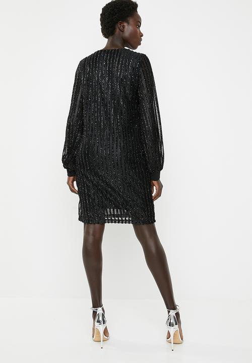 Vero Moda - Shane long sleeve short dress - black