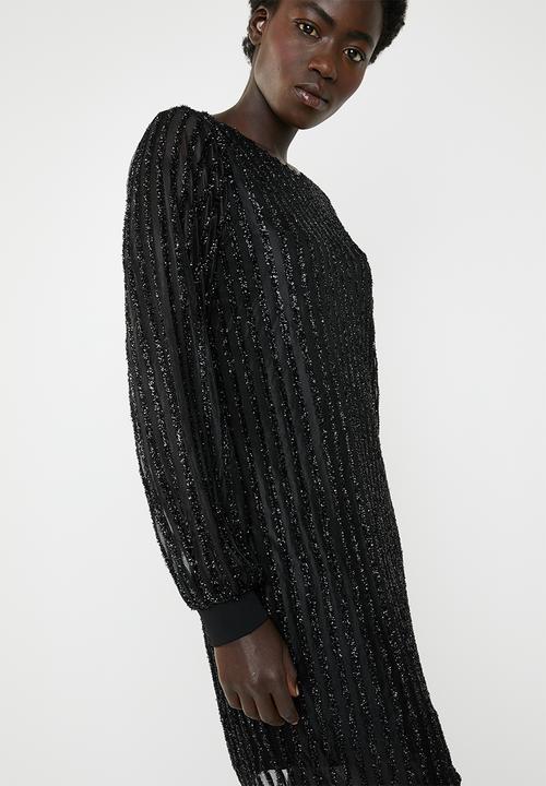 Vero Moda - Shane long sleeve short dress - black